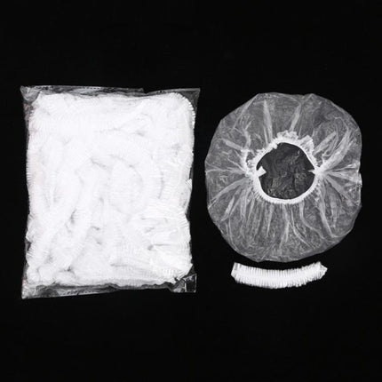 150pcs /Pack Disposable Shower Caps Waterproof Clear Hair Cap 23.5cm