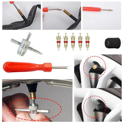 33pcs/Set Car Bicycle Tire Valve Core Installation Tool Repair Kit