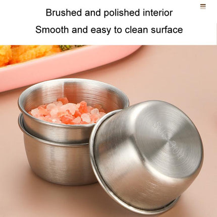 304 Stainless Steel Sauce Cup With Plastic Lid Sealed Leak-Proof Dipping Dish Seasoning Dish