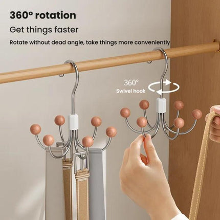 Six Claws Hooks 360 Degree Rotating Wardrobe Bag Hanger Multi-functional Underwear Clothes Storage Hooks