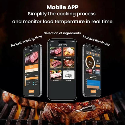 Smart Wireless Bluetooth BBQ Grill Thermometer Home Use Kitchen Food Oven Thermometer - DealBuddy