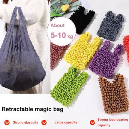Mini Retractable Bubble Bag Multifunctional Large-capacity Elastic Shopping Bag