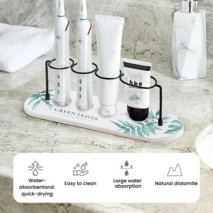 Diatomite Washstand Absorbent Mat Non-slip Toothbrush Holder