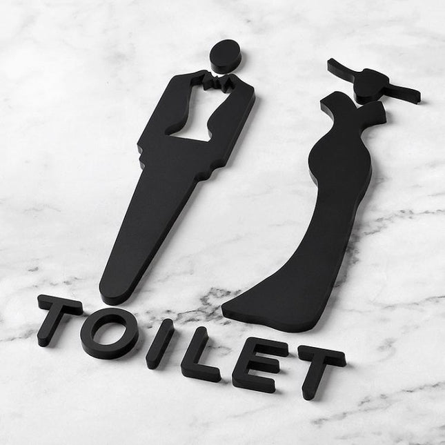 Acrylic Bathroom Sign 3D Hotel Public Place Bathroom Sticker, 20x12cm, 25x15cm, 32x20cm - DealBuddy