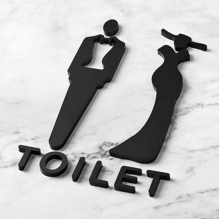 Acrylic Bathroom Sign 3D Hotel Public Place Bathroom Sticker, 20x12cm, 25x15cm, 32x20cm - DealBuddy