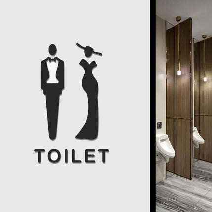 Acrylic Bathroom Sign 3D Hotel Public Place Bathroom Sticker, 20x12cm, 25x15cm, 32x20cm - DealBuddy