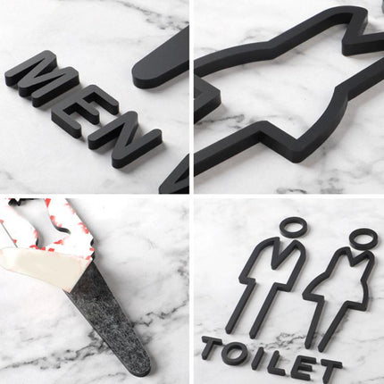 Acrylic Bathroom Sign 3D Hotel Public Place Bathroom Sticker