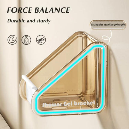 2pcs  /Pack Wall-mounted Shower Gel Shampoo Holder with Adjustable Hole Distance