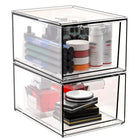 2pcs /Pack Stackable Makeup Drawer Organizer Acrylic Cosmetic Storage Box