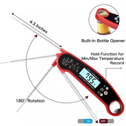 LCD Screen Digital Display Foldable Food Thermometer Kitchen Barbecue Thermometer - DealBuddy