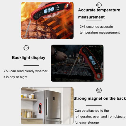 LCD Screen Digital Display Foldable Food Thermometer Kitchen Barbecue Thermometer - DealBuddy