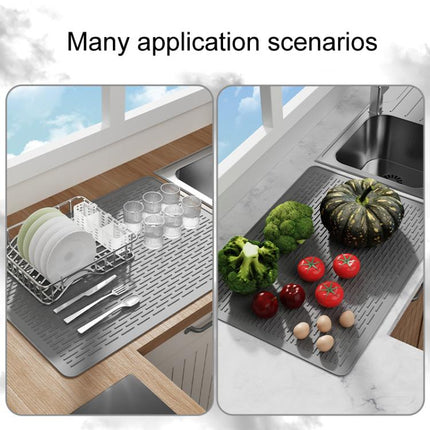 Large Silicone Stovetop Protective Mat Kitchen Countertop Dish Drainage Stain Prevention Pad, 71 x 50 x 0.3cm - DealBuddy
