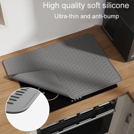 Large Silicone Stovetop Protective Mat Kitchen Countertop Dish Drainage Stain Prevention Pad, 71 x 50 x 0.3cm - DealBuddy