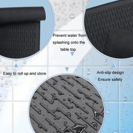 Large Silicone Stovetop Protective Mat Kitchen Countertop Dish Drainage Stain Prevention Pad, 71 x 50 x 0.3cm - DealBuddy