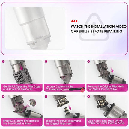 For Dyson Airwrap HS01 HS05 Hair Styler Inner Filter Repair Parts, Inner Filter+Clean Brush - DealBuddy