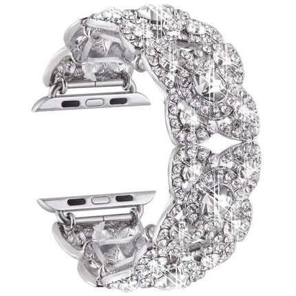 Petaled Metal Diamond Wristband Strap For Apple Watch Series 9 / 8 / 7 / 6 / SE / 5 / 4 / 3