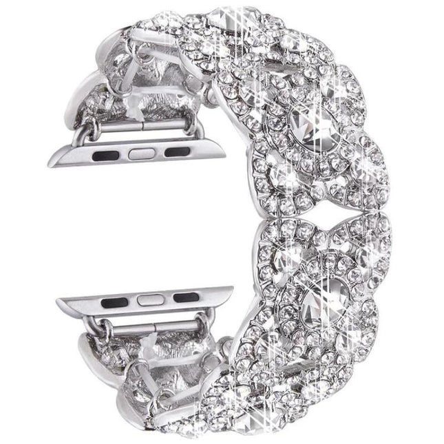 Petaled Metal Diamond Wristband Strap For Apple Watch Series 9 / 8 / 7 / 6 / SE / 5 / 4 / 3