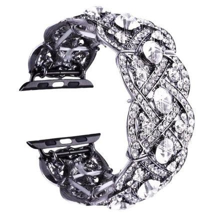 Petaled Metal Diamond Wristband Strap For Apple Watch Series 9 / 8 / 7 / 6 / SE / 5 / 4 / 3, 1215 Silver, 1202 Silver, 1215 Black, 1202 Black, 1215 Rose Gold, 1202 Rose Gold, 1202 Rose Gold Red, 1215 Gold - DealBuddy