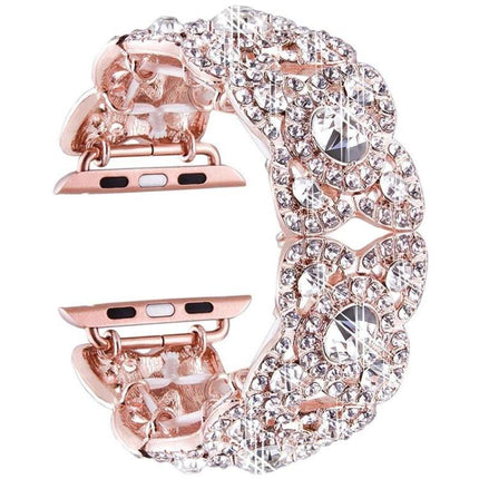 Petaled Metal Diamond Wristband Strap For Apple Watch Series 9 / 8 / 7 / 6 / SE / 5 / 4 / 3