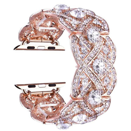Petaled Metal Diamond Wristband Strap For Apple Watch Series 9 / 8 / 7 / 6 / SE / 5 / 4 / 3