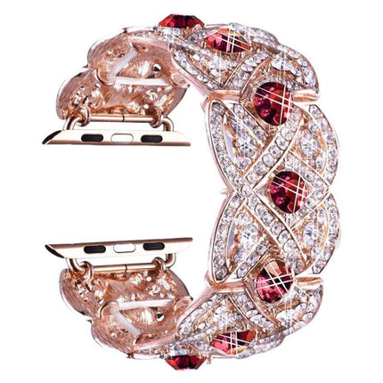 Petaled Metal Diamond Wristband Strap For Apple Watch Series 9 / 8 / 7 / 6 / SE / 5 / 4 / 3, 1215 Silver, 1202 Silver, 1215 Black, 1202 Black, 1215 Rose Gold, 1202 Rose Gold, 1202 Rose Gold Red, 1215 Gold - DealBuddy