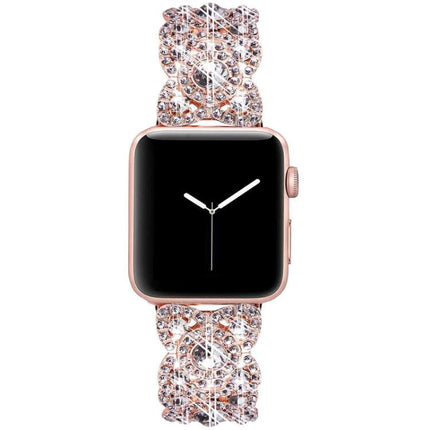 Petaled Metal Diamond Wristband Strap For Apple Watch Series 9 / 8 / 7 / 6 / SE / 5 / 4 / 3, 1215 Silver, 1202 Silver, 1215 Black, 1202 Black, 1215 Rose Gold, 1202 Rose Gold, 1202 Rose Gold Red, 1215 Gold - DealBuddy