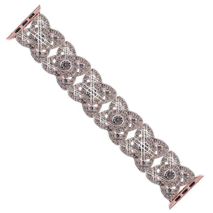 Petaled Metal Diamond Wristband Strap For Apple Watch Series 9 / 8 / 7 / 6 / SE / 5 / 4 / 3