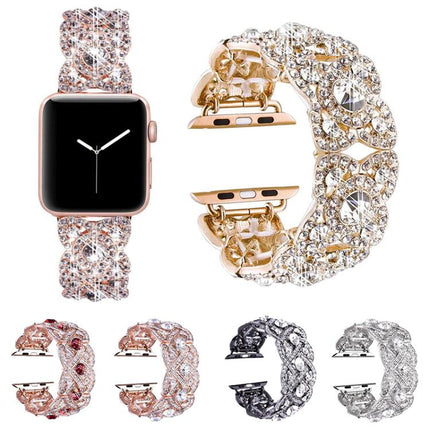Petaled Metal Diamond Wristband Strap For Apple Watch Series 9 / 8 / 7 / 6 / SE / 5 / 4 / 3, 1215 Silver, 1202 Silver, 1215 Black, 1202 Black, 1215 Rose Gold, 1202 Rose Gold, 1202 Rose Gold Red, 1215 Gold - DealBuddy