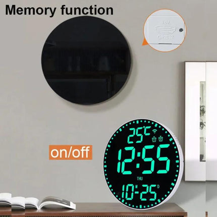 Wifi App Control LED Digital Wall Clock With RGB Light Multi-Functional Alarm Clock