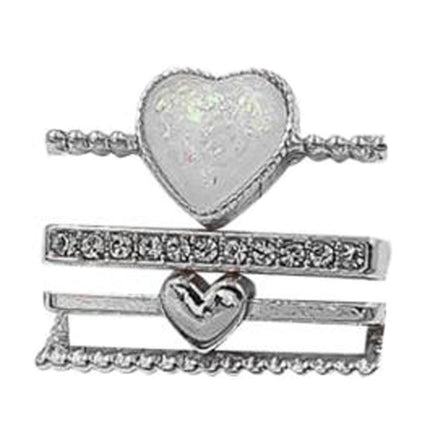 21mm Width Smart Watch Universal Silicone Band Heart Decorative Ring Metal Accessories
