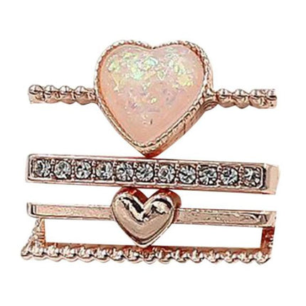 21mm Width Smart Watch Universal Silicone Band Heart Decorative Ring Metal Accessories