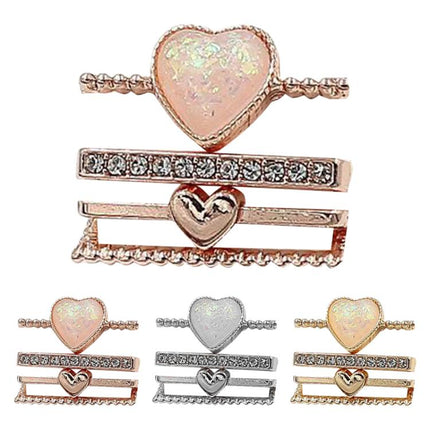 21mm Width Smart Watch Universal Silicone Band Heart Decorative Ring Metal Accessories