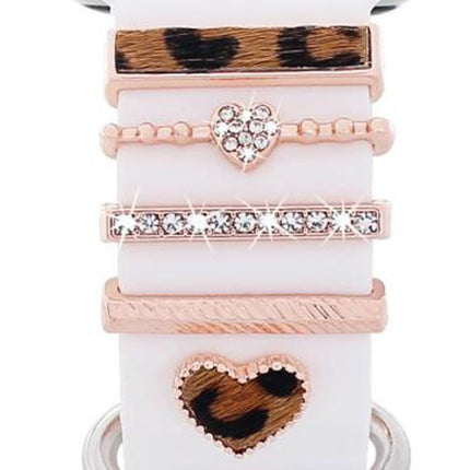 5pcs / Set 20mm Width Smart Watch Silicone Band Decorative Ring Metal Accessories, Gold 1, Silver 2, Rose Gold 3, Rose Gold 4, Silver 5, Rose Gold 6, Gold 7, Rose Gold 8, Gold 9 - DealBuddy