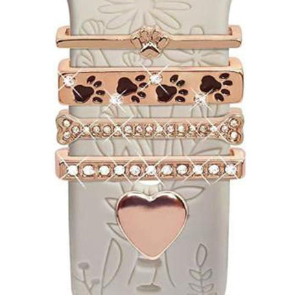 5pcs / Set 20mm Width Smart Watch Silicone Band Decorative Ring Metal Accessories, Gold 1, Silver 2, Rose Gold 3, Rose Gold 4, Silver 5, Rose Gold 6, Gold 7, Rose Gold 8, Gold 9 - DealBuddy