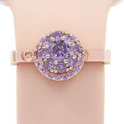 21mm Width Rotatable Smartwatch Strap Decorative Ring Metal Accessories, Gold Windmill, Purple Flower Ring - DealBuddy