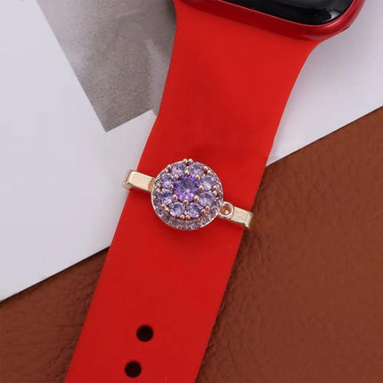 21mm Width Rotatable Smartwatch Strap Decorative Ring Metal Accessories, Gold Windmill, Purple Flower Ring - DealBuddy