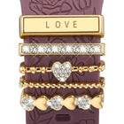 21mm Width Smart Watch Band Decorative Ring Metal Accessories, LOVE Gold, Infinite Love Heart Rose Gold, Dog Paw Rose Gold - DealBuddy