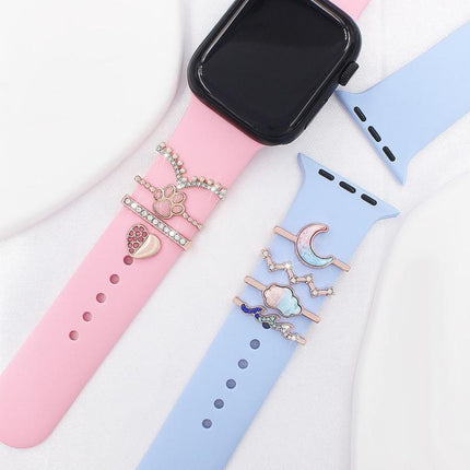 4pcs / Set 22mm Width Smart Watch Band Decorative Ring Metal Accessories