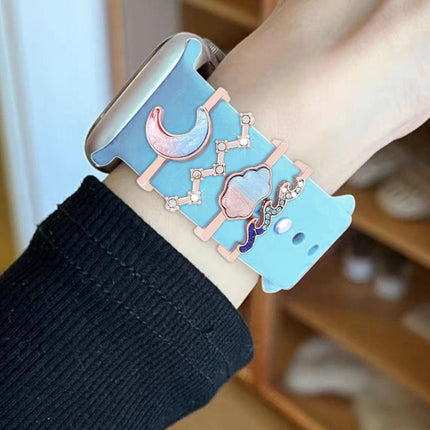 4pcs / Set 22mm Width Smart Watch Band Decorative Ring Metal Accessories
