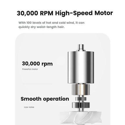 Wireless Hair Dryer With 30,000 RPM High-Speed Motor, 100-Level Adjustable Cool/Warm Air, 15600mAh Long-Lasting Battery - DealBuddy