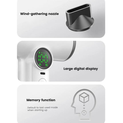 Wireless Hair Dryer With 30,000 RPM High-Speed Motor, 100-Level Adjustable Cool/Warm Air, 15600mAh Long-Lasting Battery - DealBuddy