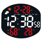 Digital Wall Clock Weather Station Forecast TEMP Humidity 2 Alarm Table Clock With Remote Control