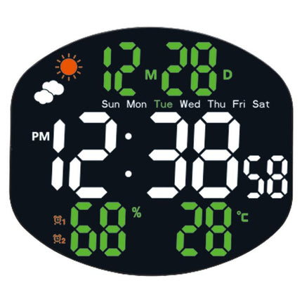 Digital Wall Clock Weather Station Forecast TEMP Humidity 2 Alarm Table Clock With Remote Control
