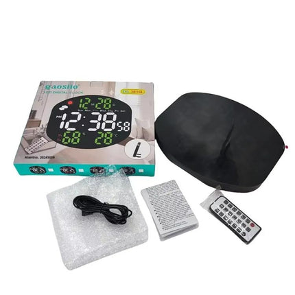 Digital Wall Clock Weather Station Forecast TEMP Humidity 2 Alarm Table Clock With Remote Control