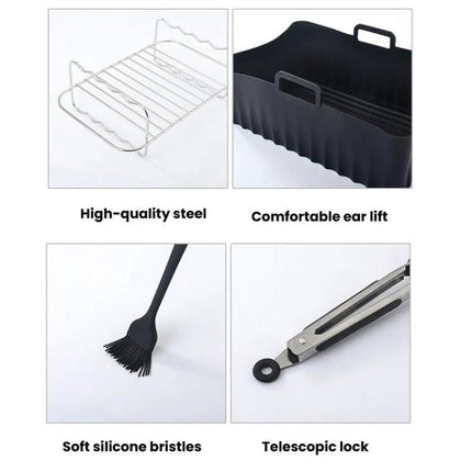 Air Fryer Accessories Set Airfryer Mold Liner Reusable Oven Grill Baking Rack, 20 In 1, 22 In 1, 25 In 1 - DealBuddy