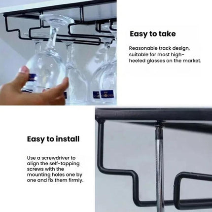 Upside Down Hanging Wine Cup Holder Cabinet Goblet Bracket Hanging Wine Glass Holder