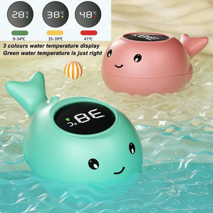 IPX7 Waterproof Cartoon Whale Color LED Screen Smart Water Thermometer Baby Bath Thermometer - DealBuddy