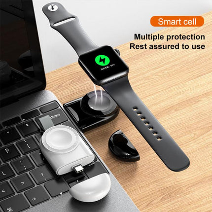 For Apple Watch 1/2/3/4/5/6/7/8/9/10/SE Portable Magnetic Wireless Charger Type-C Smart Wireless Charger - DealBuddy