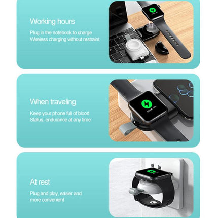 For Apple Watch 1/2/3/4/5/6/7/8/9/10/SE Portable Magnetic Wireless Charger Type-C Smart Wireless Charger - DealBuddy