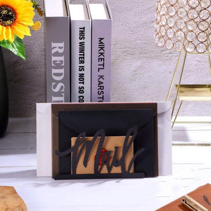 1pc Metal Mail Letter Storage Rack for Office Desks